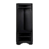 Modern Black Corner Hall Tree Coat Rack Entryway Storage Cabinet Shoe Bench
