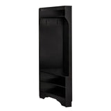 Modern Black Corner Hall Tree Coat Rack Entryway Storage Cabinet Shoe Bench