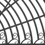 Half-Circle Outdoor Patio Garden Black Wrought Iron Tree Bench