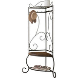 Corner Metal Hall Tree Entryway Coat Rack Upholstered Storage Bench Shoe Rack