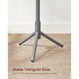 Space Saving Solid Wood Coat Rack in Grey Finish with 8 Hooks