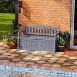 Heavy Duty Grey Plastic Outdoor Storage Garden Bench Patio Deck Box
