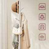 Modern Farmhouse Solid Wood Coat Rack Entryway Hall Tree Hat Stand in Light Grey