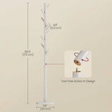 Modern Farmhouse Solid Wood Coat Rack Entryway Hall Tree Hat Stand in Light Grey