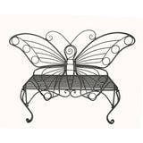 Modern Outdoor Butterfly Garden Bench in Black Metal Finish