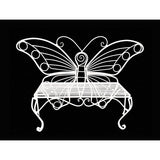 Modern Outdoor Butterfly Garden Bench in White Metal Finish