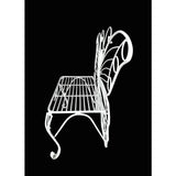 Modern Outdoor Butterfly Garden Bench in White Metal Finish
