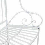 Half-Circle White Metal Outdoor Patio Garden Tree Bench