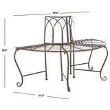 Outdoor Patio Garden Rustic Bronze Brown Wrought Iron Half-Circle Tree Bench