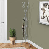 74-inch Freestanding Silver Metal Coat Rack Entryway Hall Tree Umbrella Stand