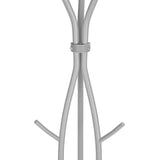 74-inch Freestanding Silver Metal Coat Rack Entryway Hall Tree Umbrella Stand