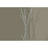 74-inch Freestanding Silver Metal Coat Rack Entryway Hall Tree Umbrella Stand