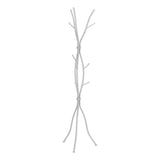 74-inch Freestanding Silver Metal Coat Rack Entryway Hall Tree Umbrella Stand