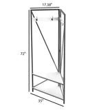 Modern Metal Hall Tree Coat Rack Shoe Storage Bench with White Seat and Shelf