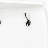 Modern White Corner Hall Tree Coat Rack Entryway Storage Cabinet Shoe Bench