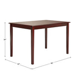 Farmhouse 32 x 48 inch Dining Table in Antique Berry Cherry Wood Finish