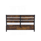 King Size Industrial Slatted Headboard Platform Bed Frame with 6 Storage Drawers