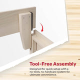 Full size Solid Wood Heavy Duty Platform Bed Frame in Off-White - Made In USA