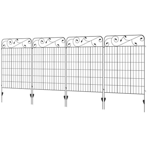 4 Pack Steel Foldable Fence Trellis Panel Animal Barrier