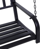 Modern Farmhouse Antique Black 2-Person Metal Outdoor Hanging Porch Swing