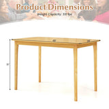 48 x 28 inch Classic Farmhouse Dining Table with Natural Wood Finish
