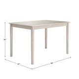 Farmhouse 32 x 48 inch Dining Table in Antique White Wood Finish