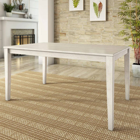 Farmhouse 36 x 60 inch Rectangular Dining Table in Antique White Wood Finish