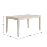 Farmhouse 36 x 60 inch Rectangular Dining Table in Antique White Wood Finish