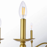 30-inch Traditional 6-Light Dimmable Chandelier in Brass Finish