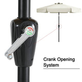 Off White 7.5 Foot Patio Umbrella with Push Button Tilt and Metal Pole