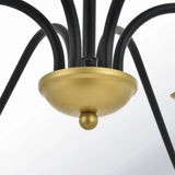 30-inch Traditional Dimmable 6-Light Chandelier in Black/Brass Finish