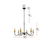 30-inch Traditional Dimmable 6-Light Chandelier in Black/Brass Finish