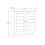Wall Mounted Bathroom Medicine Cabinet with Louver Doors and Towel Bar in White