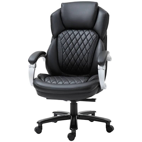 Black Big and Tall Diamond Stitching Executive Adjustable Height Office Chair