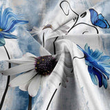 72"W x 78"H Blue Vibrant Floral Butterfly Polyester Shower Curtain