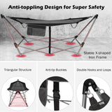 Black Portable Camping Foldable Hammock with Stand and Carry Case
