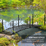 Outdoor Vintage Arch 6-ft Garden Bridge with Side-Rails in Black