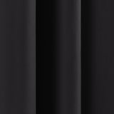 52 x 108 inch Solid Black Thermal Blackout Curtain Panels - Set of 2