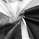 72"W x 84"H Black White Hexagonal Pattern Polyester Shower Curtain