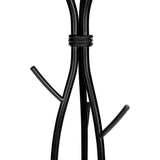 74-inch Freestanding Black Metal Coat Rack Entryway Hall Tree Umbrella Stand