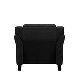 Black Microfiber Upholstered Armchair Flared Arm Chair with Tufted Back Cushion
