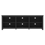 Farmhouse TV Stand in Black Wood Finish - for TVs up to 70-inch