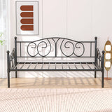 Twin size Victorian Black Metal Daybed Frame - 350 lbs. Weight Capacity