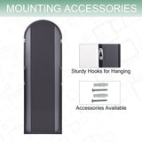 Black 64-inch Full Length Arched Floor Mirror with Stand and Wall Hanging Screws