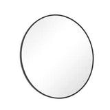 Round 24-inch Circular Bathroom Wall Mirror with Black Frame