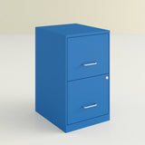 Blue Metal 2-Drawer Vertical Key Locking Heavy Duty Filing Cabinet