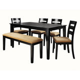 36 x 60 inch Rectangular Dining Table in Black Wood Finish