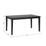 36 x 60 inch Rectangular Dining Table in Black Wood Finish