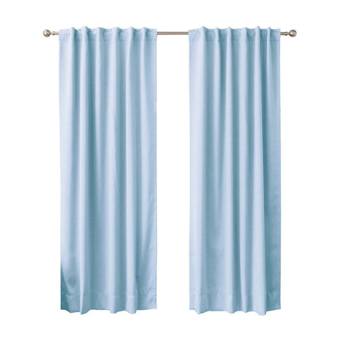 52 x 84 inch Solid Light Blue Thermal Blackout Curtain Panels - Set of 2