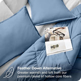 Queen Size All Season Super Soft Down Alternative Comforter Set Blue